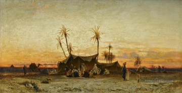  Herman Art - un accampamento arabo al tramonto Hermann David Salomon Corrodi paysage orientaliste